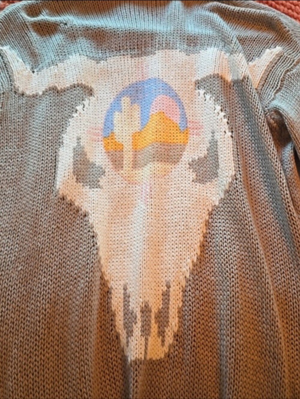 Show Me Your Mumu Mellow Easy Cardi Ojai Bull Skull Knit Cardigan Large